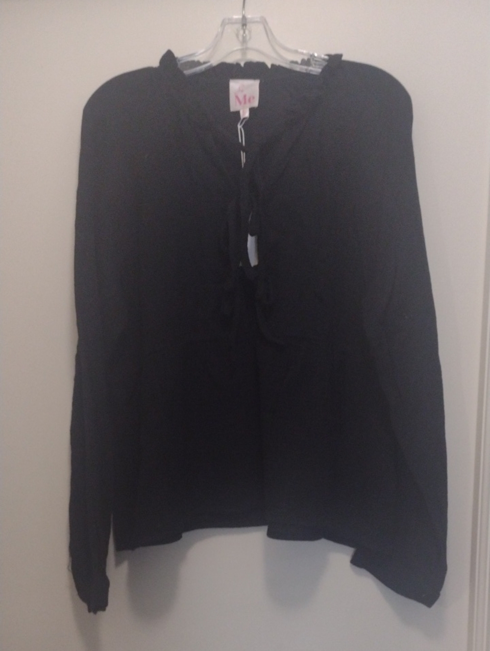 So Me Black Tie Neck Top (J874)